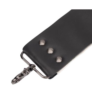 Premium Razor Leather String Strap - Elegant Black with Brass Anchor Hooks for Knife Sharpening - Buy Online on SooperMarket.com