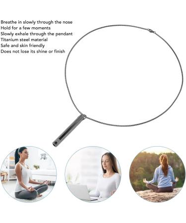 Breathing Exercise Necklace Relieving Stress Mindful Necklace Increasing Lung Volume Skinfriendly Steel for Men Daily Wear (Black) - Buy Online on SooperMarket.com