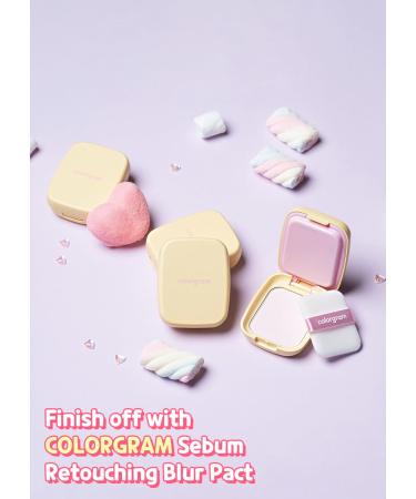 Colorgram Sebum Retouching Blur Pact - Poreless Face Powder for Oily Skin | Weightless Matte Finish & Soft Focus Effect - International Shipping Available - Buy Online on SooperMarket.com