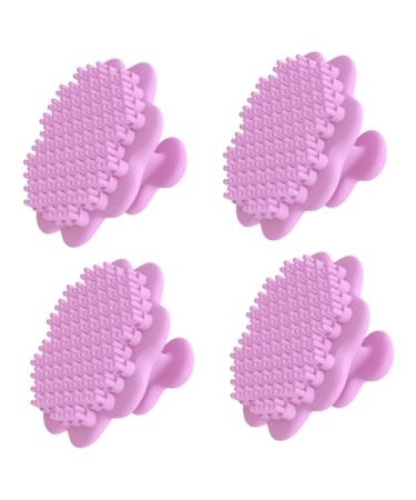 FRCOLOR Pack of 4 Cleaning Brush Face Massage Brush Skin Care Face Washer Exfoliating Face Brush Face Wash Brush Thorough Cleansing Massager Men Silica Gel 5.20X5.20X3.00CMx4pcs