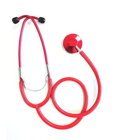 Pro Single Head Stethoscope Light weight Ideal for EMT Doctor Nurse Vet Medical Student Health Blood Stethoscope (Red)