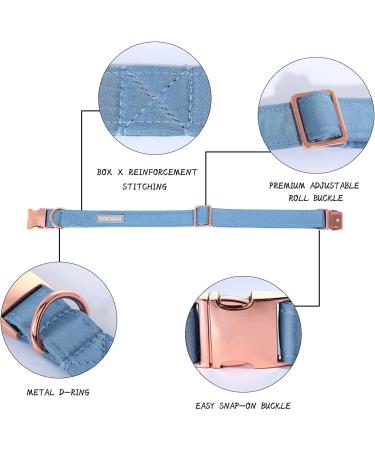 Lionet Paw's Comfortable Silk Blue Dog Collar with Removable Fly for Small Dogs - Neck 25-40cm (1 Pack) - International Shipping Available - Buy Online on SooperMarket.com