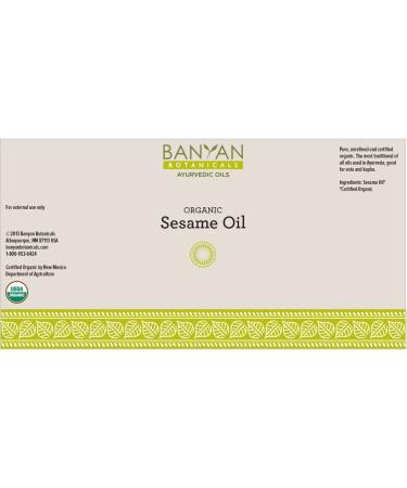 Banyan Botanicals Sesame Oil - Organic, Unrefined Ayurvedic Oil for Skin, Hair, Oil Pulling - 16oz Bottle - Non GMO, Vegan, Sustainably Sourced - Buy Online on SooperMarket.com