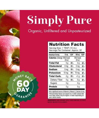 Organic Raw Apple Cider Vinegar with Mother - 16 fl oz | Dynamic Health Laboratories - Buy Online on SooperMarket.com