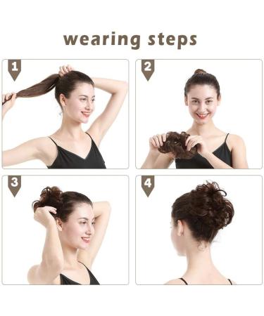 PORSMEER 2-Pack Curly Wavy Messy Hair Bun Extensions for Women - Red - Buy Online on SooperMarket.com