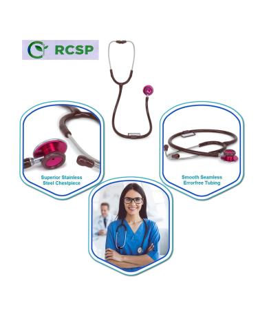 Buy Lightweight Acoustic Stethoscope for Doctors & Medical Students - Adult Size Flexible Tube Soft Ear Knobs - Micro Al in Chocolate - Buy Online on SooperMarket.com