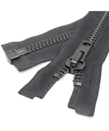 YaHoGa 10 28 Inch Black Nickel Separating Jacket Zipper Large Y-Teeth Metal Zipper Heavy Duty Metal Zippers for Jackets Sewing Coats Crafts (28 Nickel)