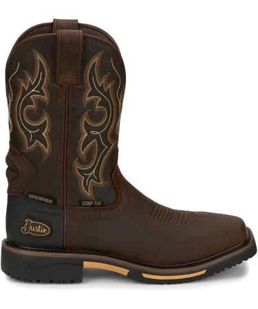 Justin Men's Joist Rustic Waterproof Western Work Boot Composite Toe - Distressed Brown (Size 12 D(M) US) - Buy Online on SooperMarket.com