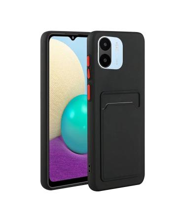Tivenfezk Nadoli Silicone case for Xiaomi Redmi A1 Ultra thin shockproof scratch -resistant wallet soft TPU protective cover mobile phone case with credit card holder Xiaomi Redmi A1 black