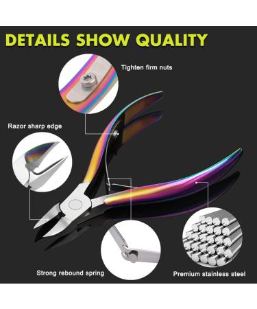 BEZOX Portable Nail Clipper - Surgical Stainless Steel Toenail Clippers for Thick Nails - Rainbow Finish - Buy Online on SooperMarket.com