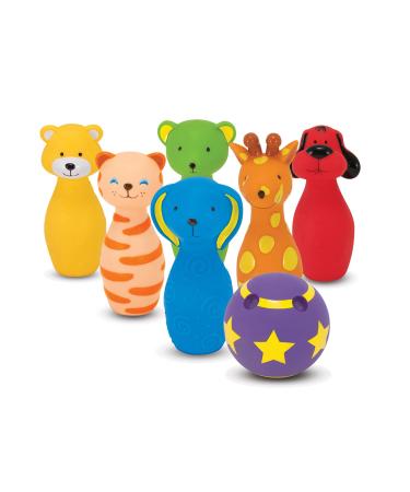 Melissa & Doug K's Kids Bowling Friends Play Set and Game With 6 Pins and Convenient Carrying Case - Indoor, Outdoor Toys For Toddlers Ages 2+