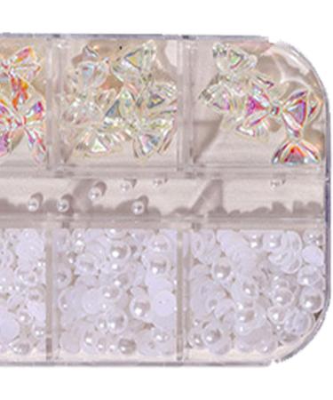 Pure White Pearl Shape Nail Art Rhinestones Easy Sticking Half Round Pearl Nail Art Ornaments with Different Sizes Portable Nail Art Decoration with Storage Box Nail Art Supplies for Home DIY - Buy Online on SooperMarket.com