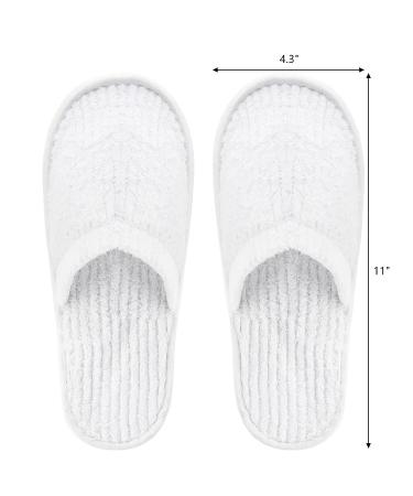 Frcctre 20 Pairs White Disposable Spa Slippers - Soft Coral Fleece, Non-Slip, Comfortable - Ideal for Travel, Guests, Hotel, Home, Salon - Men and Women - Buy Online on SooperMarket.com