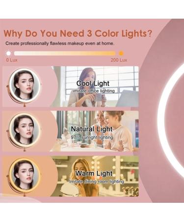jumbans 1Set 10X LED Mirror Rechargeable Make Up Mirror Magnification Cosmetic Mirror 2 Side Brightness with 3 Colors C - Buy Online on SooperMarket.com