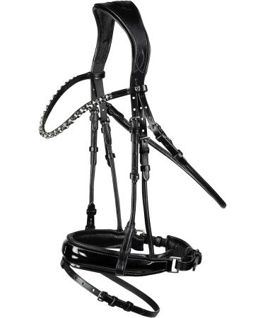 HORZE Clermont Anatomical Bridle for Warmblood & Thoroughbred - Black C | Premium Quality Horse Gear - Buy Online on SooperMarket.com