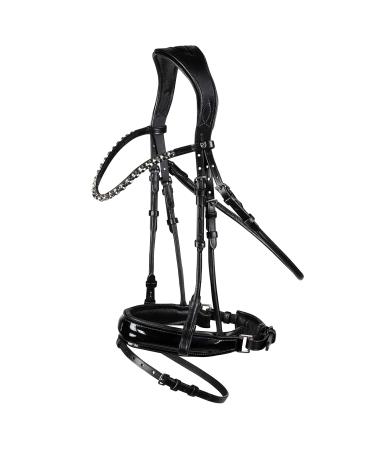 HORZE Horse Bridle Clermont anatomical Bridle for Warmblood and Thoroughbred Black C (C) Thoroughbred Black