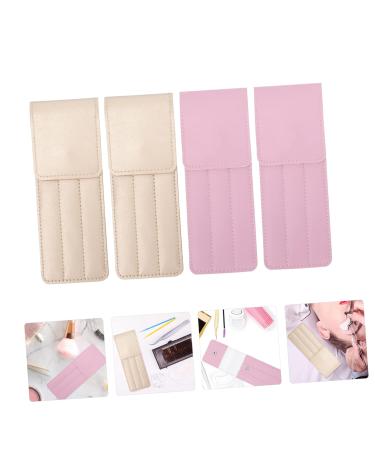 Beavorty 20 STK Eyelash Tweezers Protective Cover & Storage Bags | PU Leather Cosmetic Travel Pockets - Golden & Pink | Perfect for Facial Beauty Tools - Buy Online on SooperMarket.com