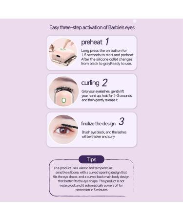 Fivetwofive USB Charging Model Electric Eyelash Curler Fast Heating Portable Eye Lash Perm Lasting Curling Thermal Eyelash Clip A - Buy Online on SooperMarket.com