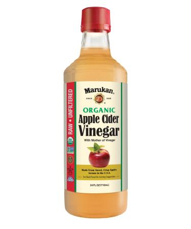 Marukan Organic Apple Cider Vinegar, 24 Ounce Glass Bottle (Pack of 1) Apple Cider Vinegar 24 Fl Oz (Pack of 1)