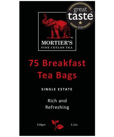 75 Ceylon Breakfast Tea Bags in Resealable Bag
