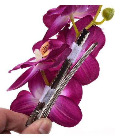 Bridal Orchid Flower Hair Clip Hawaii Hairpin Flower Brooch Barrettes Women Girls Hair Accessories for Wedding Prom Party Beach Travel - Red Excellent Quality and Popular Practical and Fashion - Buy Online on SooperMarket.com