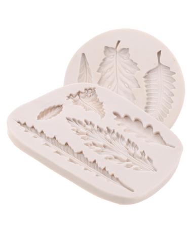 Alipis 2pcs Leaf Mold Clay Molds Cake Pops Mold Chocolate Candy Molds Silicone Mold Party Candy Mold Adorable Baking Molds Decor Small Cake Mold Chocolate Mold White Silica Gel Leaf Shape