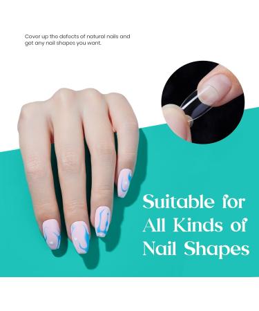 500Pcs Clear Short Ballerina False Nails Tips | Nail Glues for Acrylic & Dip Powder Nails | DIY Home Nail Art - Beetles - Buy Online on SooperMarket.com