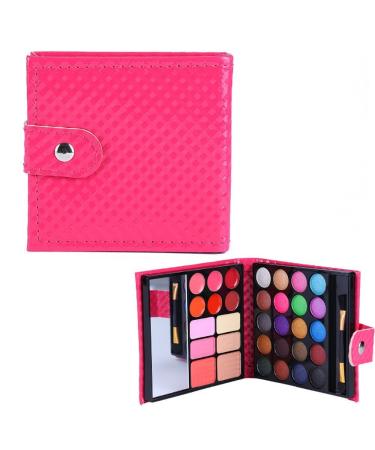 FantasyDay Pro 32 Colors All In One Ultimate Color Makeup Palette Carry All Eyeshadow Cosmetic Contouring Makeup Kit (With 6 Lipgloss  3 Blush  3 Face Powder and 1 Brush) Red Bag 1