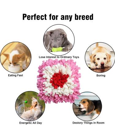 IEUUMLER Dog Snuffle Mat - Training Puzzle Toy for Dogs | 45x45cm Pink & White - International Shipping - Buy Online on SooperMarket.com