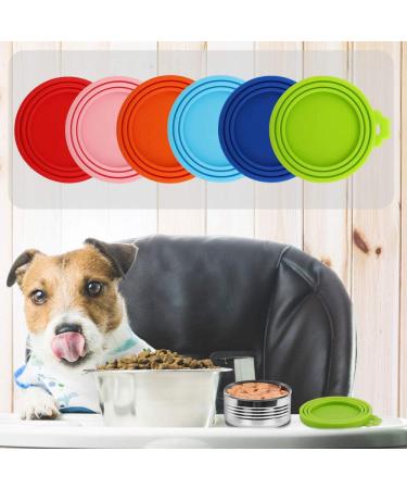 Huayue 6 Pack Pet Can Covers Pet Food Tin Lids Universal Silicone Cat Dog Food Can Lids One Size Fit 3 Standard Size 6 Colors - Buy Online on SooperMarket.com
