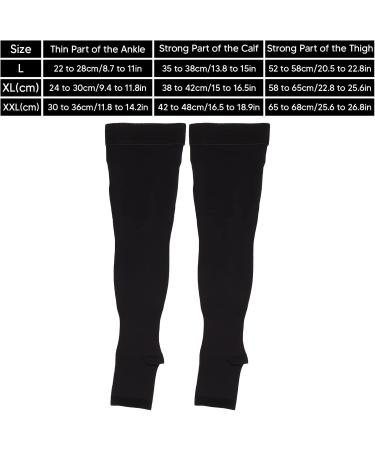 20-30 mmHg Medical Compression Stockings for Men & Women - Open Toe Elastic Support for Varicose Veins Swollen Legs Travel & Pregnancy (L) - Buy Online on SooperMarket.com
