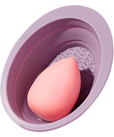 Yajexun Makeup Cleaner - Bowl Scrubber Brushes Foldable Silicone - Portable Washing Tool Mat Cleaning for Brushes Sponge and Puff Women Purple - Buy Online on SooperMarket.com