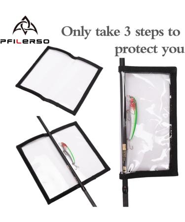 PFLERSO 20pcs Fishing Lure Wraps - Clear PVC Hook Covers for Safe Bait Storage | 2 Sizes - Protect Children, Pets, and Fishermen - Buy Online on SooperMarket.com
