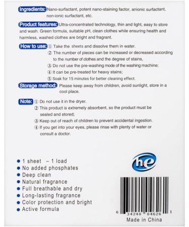 Eco-Friendly Laundry Detergent Sheets - 50 Strips | Plastic-Free Fresh Scent Travel Soap - Buy Online on SooperMarket.com