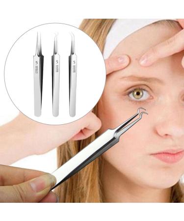 Professional Ultra-fine No. 5 Acne Blackhead Removal Deep Pimples Tool Beauty Face J4E8 Skin Tweezers Ne Clip Cleaner Salon Care Bend Clamp - Buy Online on SooperMarket.com