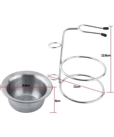 Dekaim Stainless Steel Shaving Brush Stand & Soap Dish Bowl | Manual Razor & Shaving Brush Holder | Premium Silver Shaving Accessories - Buy Online on SooperMarket.com