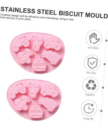 Alipis 2pcs Silicone Baking Mold Silicone Molds Fruit Tray Vehicle Chocolate Mold 3D Mousse Fondant Mold 21x16cm Pink - Buy Online on SooperMarket.com