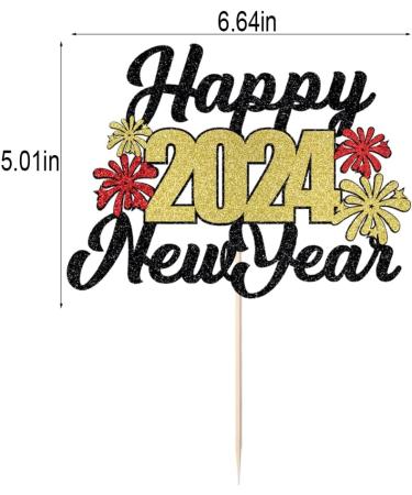 Qertesl 24PCS Happy New Year Cupcake Topper Hello 2022 Cheers to 2022 New Year Cake Decoration New Years Eve Party Decorations Supplies. (Black gold2) - Buy Online on SooperMarket.com