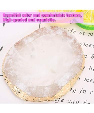 Polish Mix Palette Resin Nail Art Palette Paint Drawing Color Dish Golden Edge Resin Stone Paint Drawing Color Dish Manicure Nail DIY Tool(White) - Buy Online on SooperMarket.com