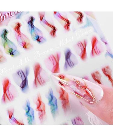 Closer 5 Sheets Blooming Flower Nails Sticker 3D Flower Water Transfer Nail Decals for Nail Art DIY Transfer Sticker - Buy Online on SooperMarket.com