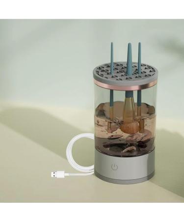Automatic Electric Makeup Brush Cleaner - 7000RPM USB Rechargeable Cosmetic Brush Spinner with Visible Cleaning and Silicone Pad - Buy Online on SooperMarket.com