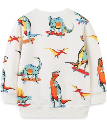 Kids Dinosaur Sweatshirt | Cotton Long Sleeve Pullover | Boys/Girls 1-8 Years | Baby/Toddler Casual Top - Buy Online on SooperMarket.com