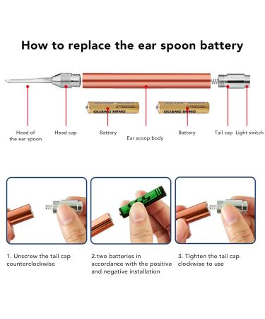 Rose Gold Ear Cleaning Kit with Light | Visible Ear Wax Removal Tool with Storage Box | Full Polishing | Ear Spoon for Gentle Ear Cleaning - Buy Online on SooperMarket.com