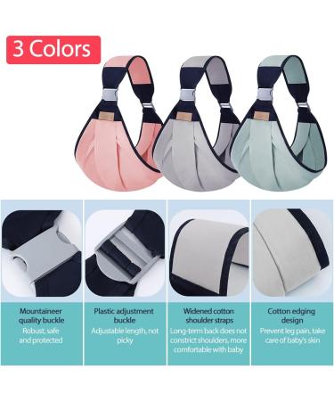 HINATAA Breathable Baby Sling | Adjustable Baby Carrier Wrap for 0-36 Months | Quick Dry & Thick Shoulder Straps | Grey - Buy Online on SooperMarket.com
