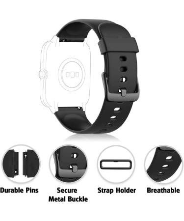 ZURURU 19mm Soft Silicone Replacement Bands for Veryfitpro ID205 Series Fitness Watch (Black) - Buy Online on SooperMarket.com