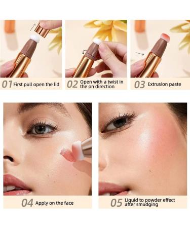Liquid Contour Beauty Wall | Long-Lasting Face Highlighter & Bronzer Stick | 3PCS Shimmer Cream Makeup with Pillow Applicator - Buy Online on SooperMarket.com