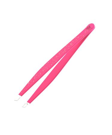 Wamza Tweezers for Facial Hair Women & Men - Pack of 1 -Slanted Eyebrow Tweezers Professional- Stainless Steel Precision Eyebrow Hair Pluckers/Tweezers for Women - for Chin & Fine Hair (Pink Glitter)