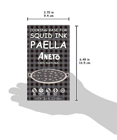 Aneto Squid Ink Paella Cooking Base Broth - 33.8 Fl Oz (1 Pack), 100% Natural Ingredients - Buy Online on SooperMarket.com