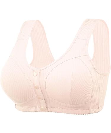 IQYU Women's Sexy Lace Front Button Shaping Cup Adjustable Shoulder Strap Large Size Iron-Bra Tank Top Bustier - Beige - Buy Online on SooperMarket.com