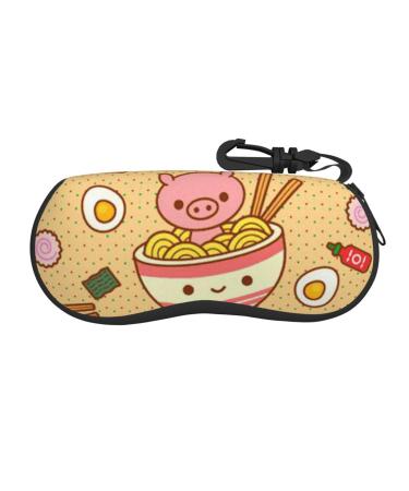 OPSREY Delicious Sweet Ramen printed Glasses Case Portable Zip Storage Case Neutral Sunglasses Soft Case Delicious Sweet Ramen One Size